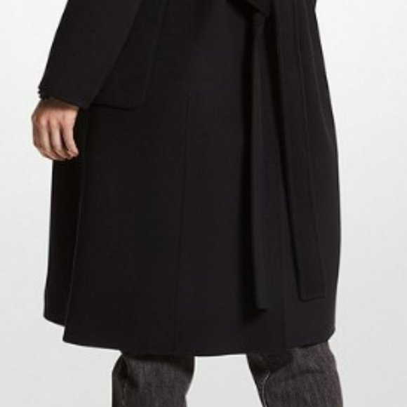 MICHAEL KORS - Wool Blend Wrap Coat, Black, XS - Picture 4 of 4